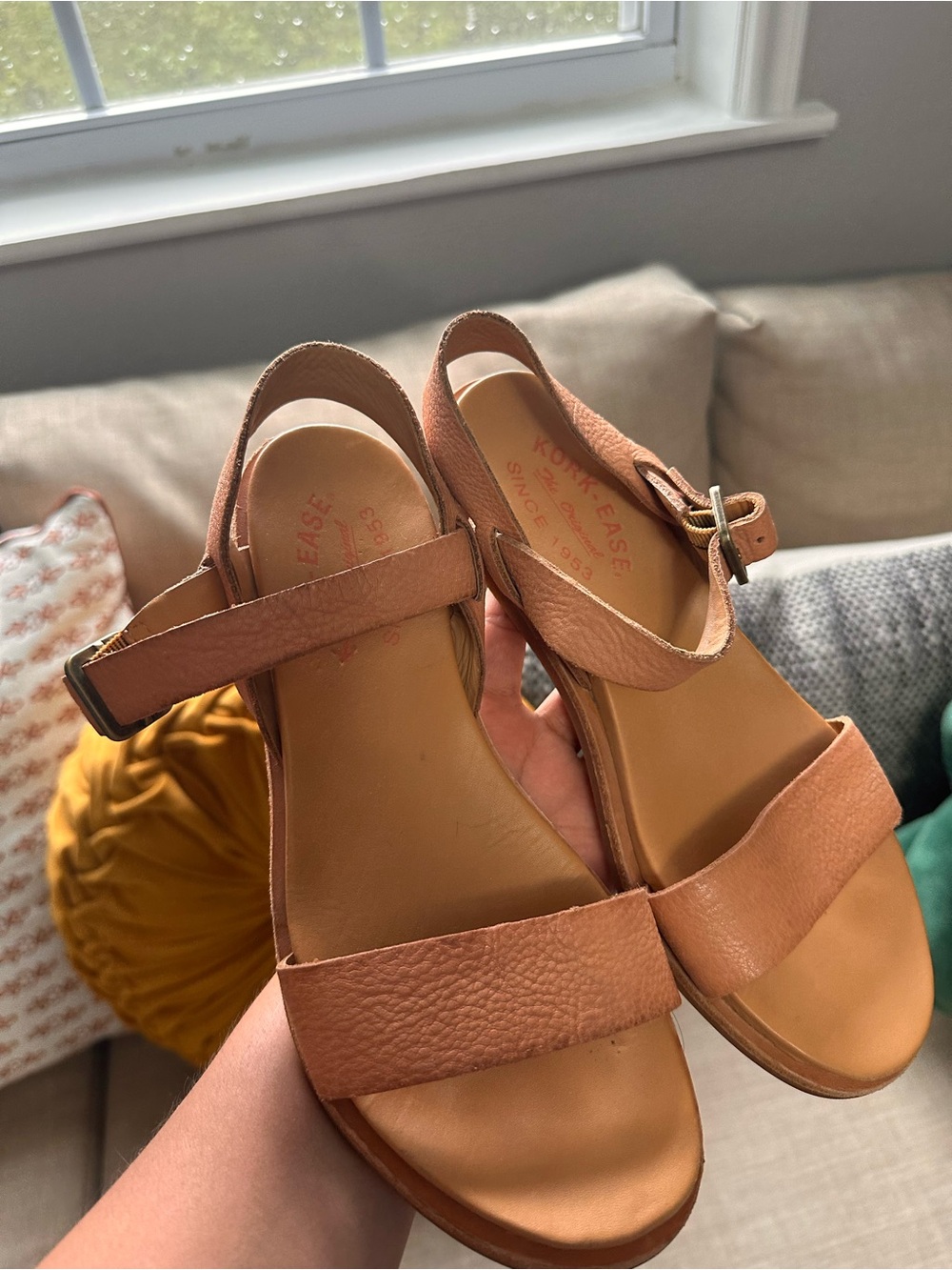 Kork-Ease Women's Peachy Comfy Tan Sailor Leather Slingback Sandals